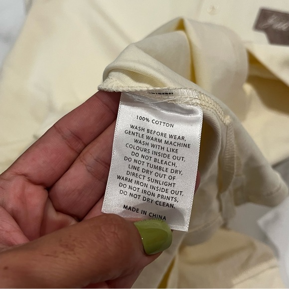 New Yesterday is Dead YID Botanical Rigby Cream Collared Longsleeve Shirt Medium - Picture 13 of 13